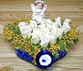 9 adet beyaz gül oyuncak  Aydın internetten çiçek siparişi 