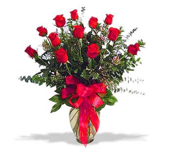 çiçek siparisi 11 adet kirmizi gül cam vazo  Aydın online çiçek gönderme sipariş 