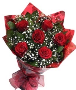 6 adet kırmızı gülden buket  Aydın yurtiçi ve yurtdışı çiçek siparişi 
