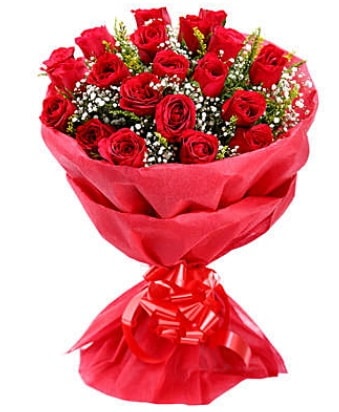 21 adet kırmızı gülden modern buket  Aydın çiçek gönderme 