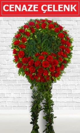 Kırmızı Çelenk Cenaze çiçeği  Aydın İnternetten çiçek siparişi 
